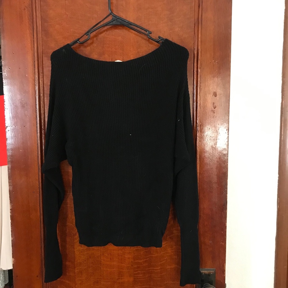 Off the shoulder black sweater